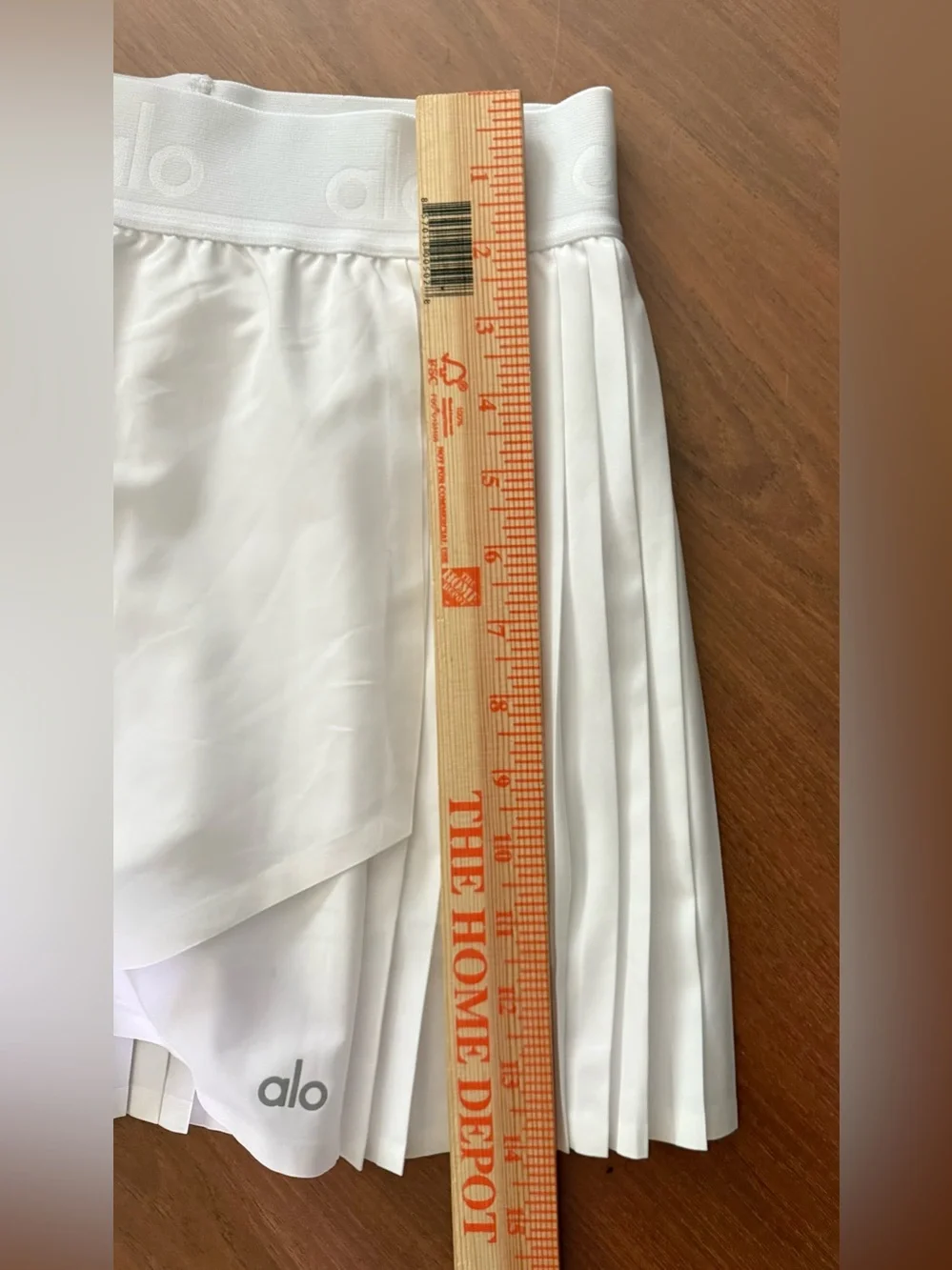 Alo Yoga Grand Slam Tennis Skirt XS White Pleated Athletic Skort Built In Shorts